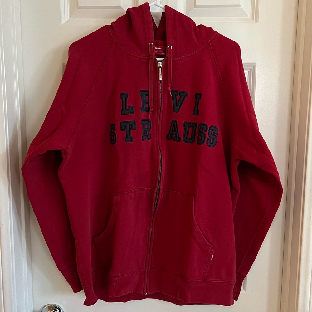 Levi's Red Sweatshirt Hoodie Vibrant Style